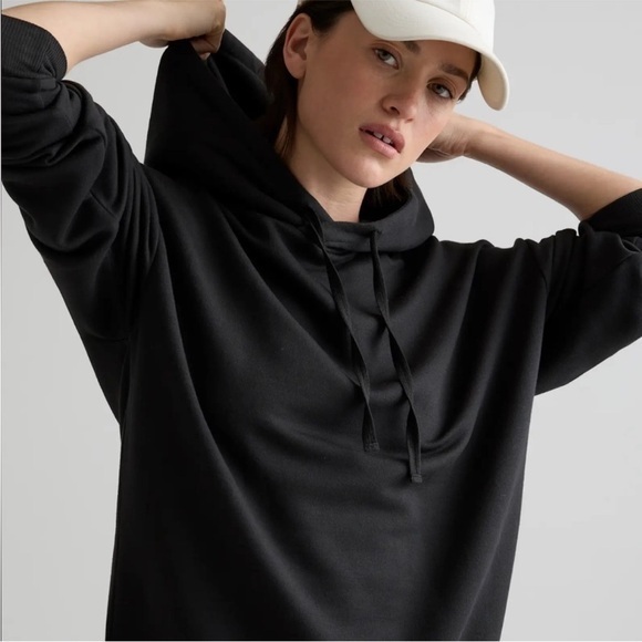Quince Tops - New QUINCE SuperSoft Fleece Pullover Hoodie Black